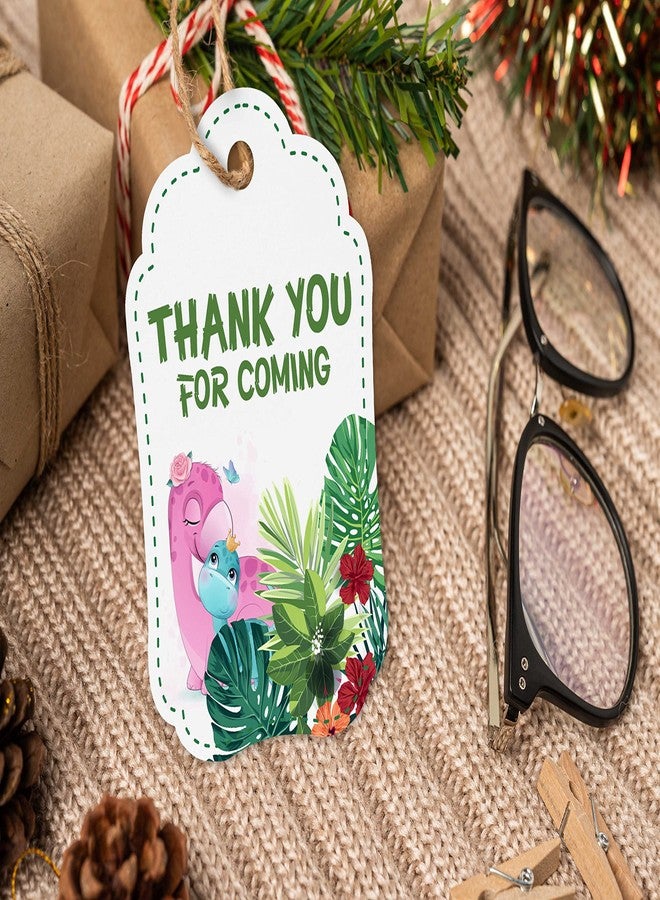 Inkdotpot بطاقات شكر لحفل استقبال المولود من إنكدوتبوت - بطاقات هدايا ورقية معلقة، بتصميم ديناصورات، مجموعة حفلات استقبال المولود - عبوة من 50 بطاقة - Image 5